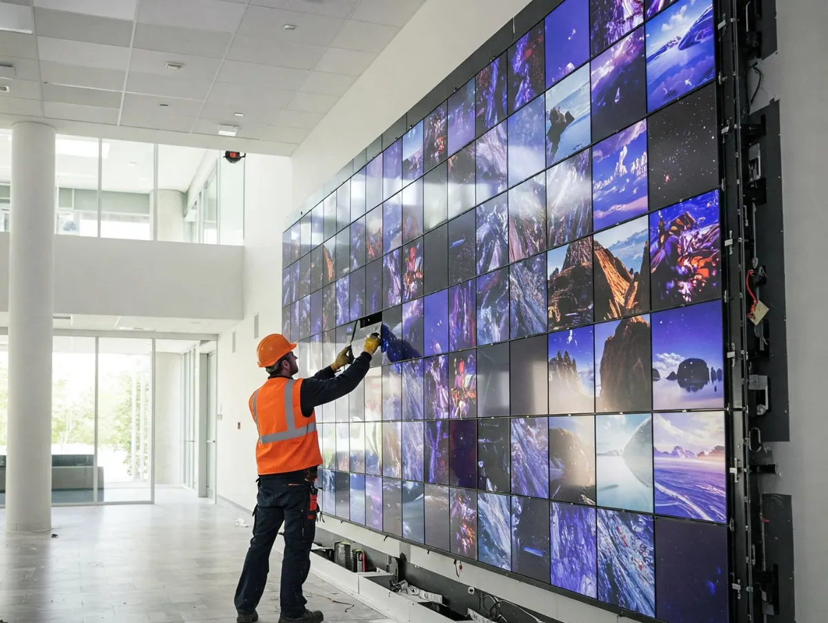 Engineers conducting a site survey and infrastructure audit for AV and ELV systems