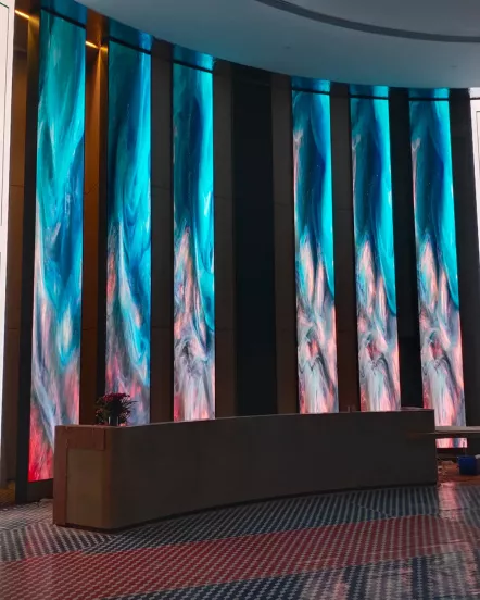 Corporate IT park video wall setup for digital communication and modern workspace display