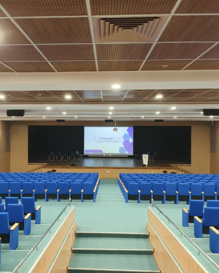 Auditorium audio visual system integration at JNTU University