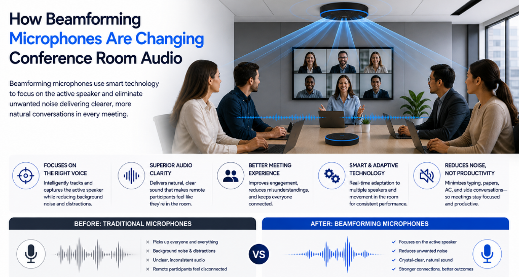 How Beamforming Microphones Are Changing Conference Room Audio?